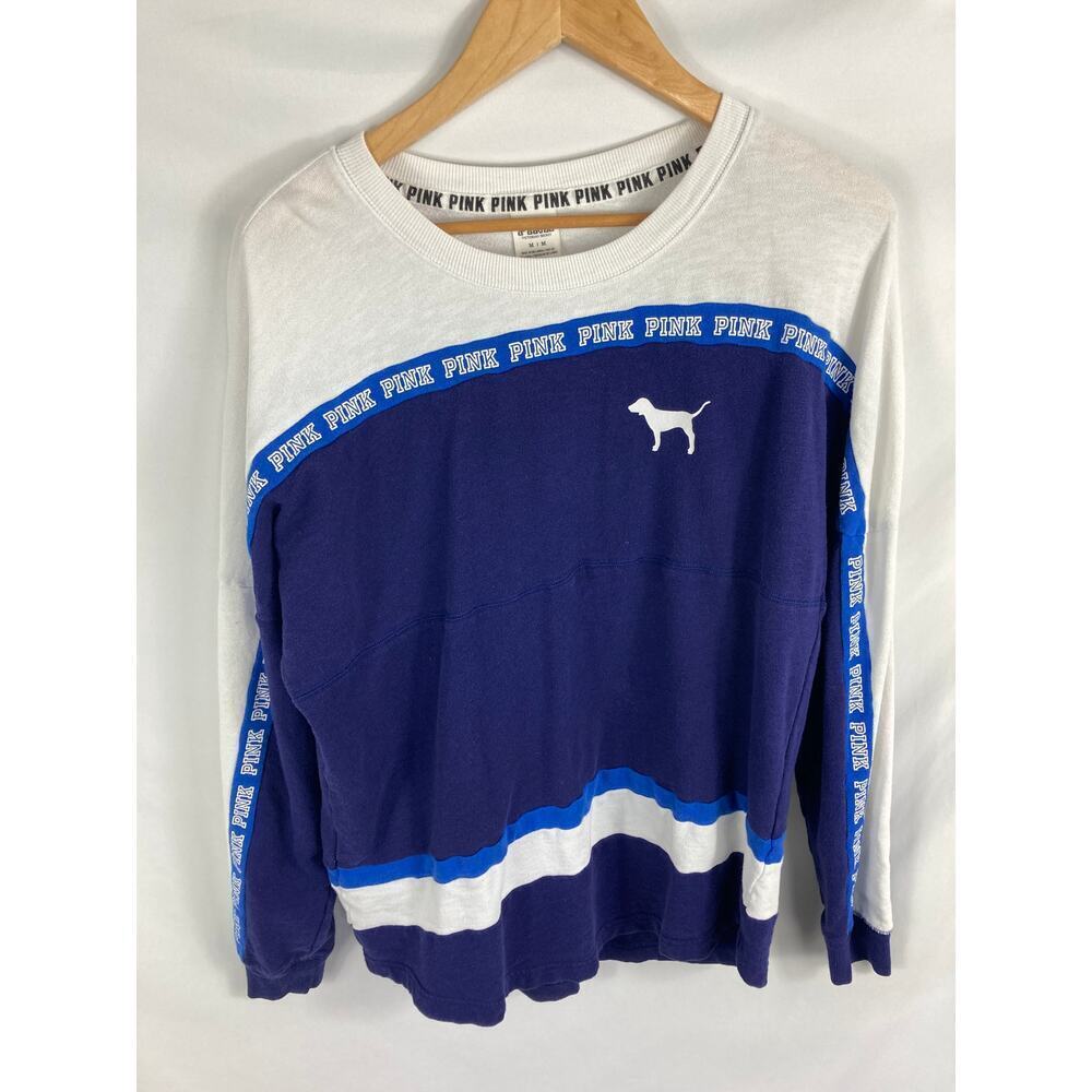 VS Pink Blue White Sweatshirt Size Medium